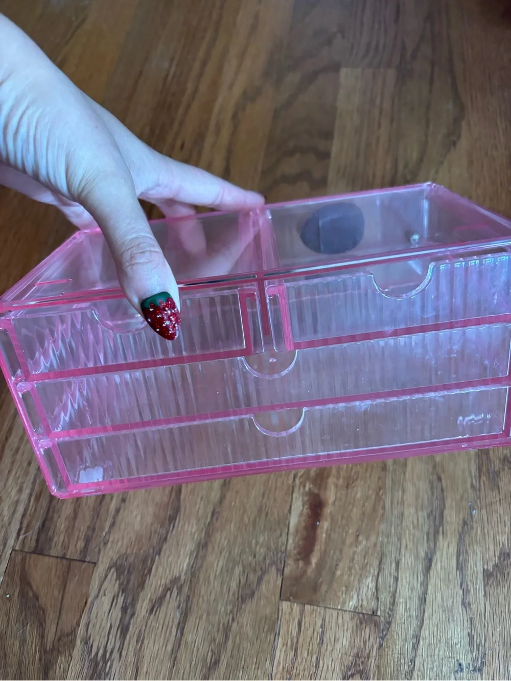 Pink makeup organizer